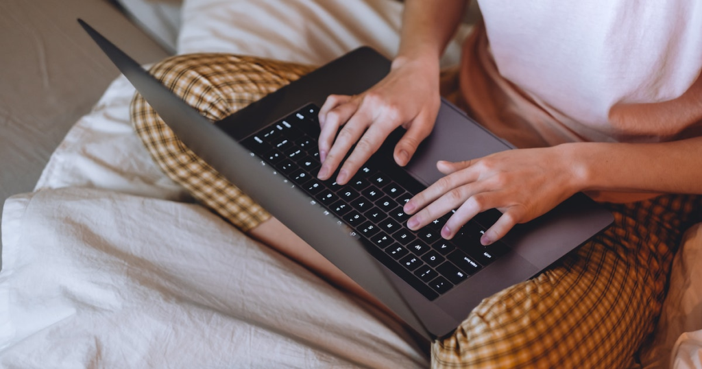 man using laptop